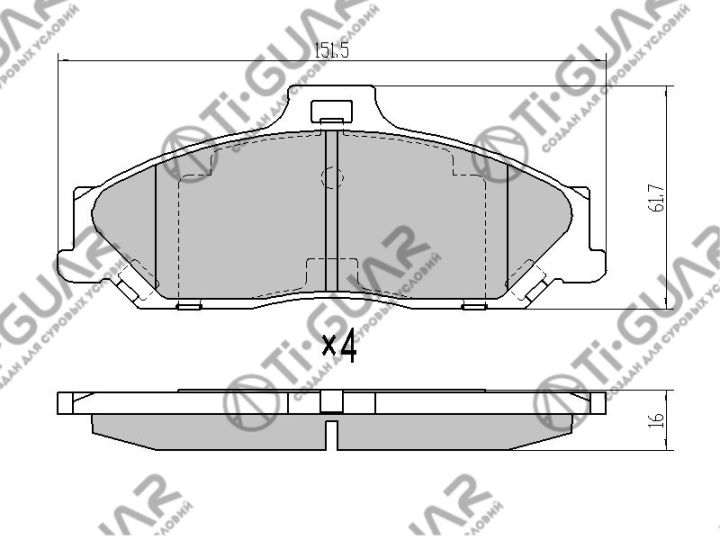 Тормозные колодки TG-3353/PN0163* Ti·GUAR